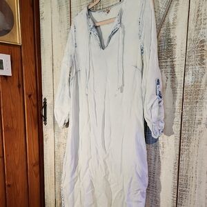 Reba Light Blue Midi Dress